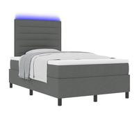 vidaXL Letto con Rete con Materasso & LED Grigio Scuro 120x200 cm TessutoLetto contenitore con scaffale