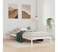 vidaXL Letto con Tavolini Laterali Bianco 90 x 210 cm Pino massello