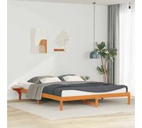 vidaXL Letto con Tavolini Laterali Marrone cerato 200 x 220 cm