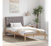 vidaXL Letto con Testiera Rivestita con testiera Marrone 100 x 200 cm