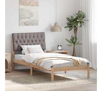 vidaXL Letto con Testiera Rivestita con testiera Marrone 90 x 200 cm