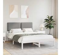vidaXL Letto con Testiera Rivestita Grigio chiaro 120 x 200 cm