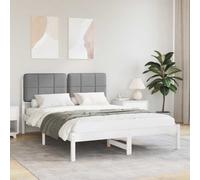 vidaXL Letto con Testiera Rivestita Grigio chiaro 140 x 190 cm