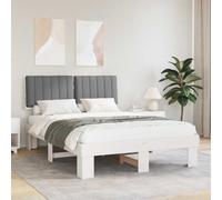 vidaXL Letto con Testiera Rivestita Grigio chiaro 140 x 200 cm
