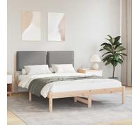 vidaXL Letto con Testiera Rivestita Grigio chiaro 140 x 200 cm