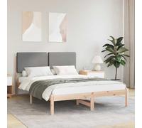 vidaXL Letto con Testiera Rivestita Grigio Chiaro 150 x 200 cm, Camera da Letto, Rettangolare, Mobili Moderni per spazi Chic, Decorazione stilosa, Design Versatili per Ogni esigenza della Stanza