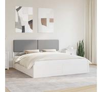 vidaXL Letto con Testiera Rivestita Grigio chiaro 180 x 200 cm
