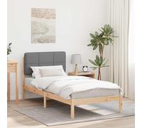 vidaXL Letto con Testiera Rivestita Grigio chiaro 75 x 190 cm