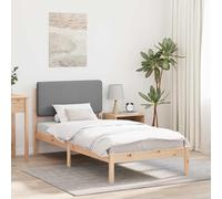 vidaXL Letto con Testiera Rivestita Grigio Chiaro 75 x 190 cm, Camera da Letto, Rettangolare, Mobili Moderni per spazi Chic, Decorazione stilosa, Design Versatili per Ogni esigenza della Stanza