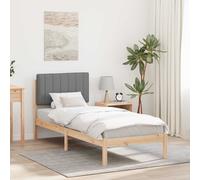 vidaXL Letto con Testiera Rivestita Grigio chiaro 80 x 200 cm