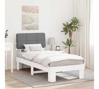 vidaXL Letto con Testiera Rivestita Grigio chiaro 90 x 190 cm