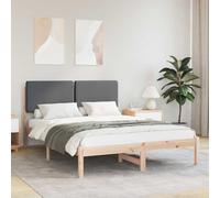 vidaXL Letto con Testiera Rivestita Grigio Scuro 140 x 200 cm, Camera da Letto, Rettangolare, Mobili Moderni per spazi Chic, Decorazione stilosa, Design Versatili per Ogni esigenza della Stanza
