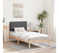 vidaXL Letto con Testiera Rivestita Grigio scuro 75 x 190 cm