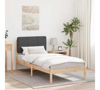 vidaXL Letto con Testiera Rivestita Grigio scuro 80 x 200 cm