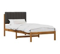 vidaXL Struttura letto con testiera imbottita, colore naturale e grigio scuro