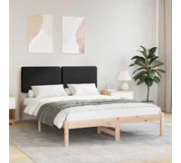 vidaXL Letto con Testiera Rivestita Nero 160 x 200 cm Pino massello, Camera da Letto, Rettangolare, Mobili Moderni per spazi Chic, Decorazione stilosa, Design Versatili per Ogni esigenza della Stanza