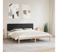 vidaXL Letto con Testiera Rivestita Nero 180 x 200 cm Pino massello, Camera da Letto, Rettangolare, Mobili Moderni per spazi Chic, Decorazione stilosa, Design Versatili per Ogni esigenza della Stanza