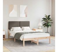 vidaXL Letto con Testiera Rivestita Talpa 135 x 190 cm Pino massello, Camera da letto, Rettangolare, Mobili moderni per spazi chic, Decorazione stilosa, Design versatili per ogni esigenza della stanza