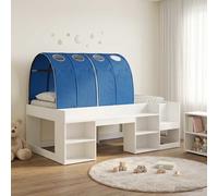 vidaXL Letto con Tunnel 3 pcs Bianco e Blu Legno multistrato