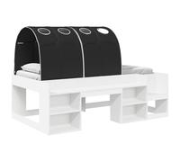 vidaXL Letto con Tunnel Bianco e Nero 75 x 190 cm Legno multistrato, Camera Moderna, Struttura Letto Rettangolare, Design Salva-Spazio, Legno Ing egnerizzato per Stile Urbano