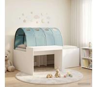 vidaXL Letto con Tunnel 3 pz Bianco e azzurro 80 x 200 cm