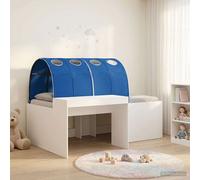 Letto con Tunnel 3 pz Bianco e Blu Legno ingegnerizzato