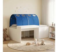 vidaXL Letto con Tunnel 3 pz Bianco e Blu Legno ingegnerizzato