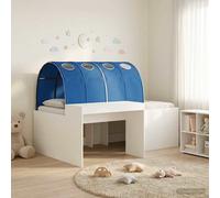 vidaXL Letto con Tunnel 3 pz Bianco e Blu Legno ingegnerizzato