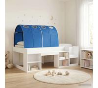 vidaXL Letto con Tunnel Bianco e Blu 75 x 190 cm Legno multistrato, Camera Moderna, Struttura Letto Rettangolare, Design Salva-Spazio, Legno Ing egnerizzato per Stile Urbano