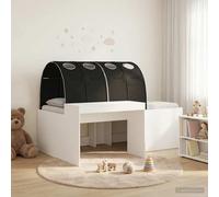 vidaXL Letto con Tunnel 3 pz Bianco e Nero Legno ingegnerizzato