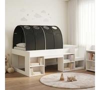 Letto con Tunnel 3 pz Bianco e Nero Legno multistrato