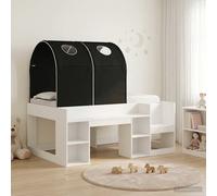 vidaXL Letto con Tunnel 3 pz Bianco e Nero Legno ingegnerizzato