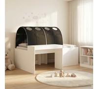vidaXL Letto con Tunnel 3 pz Bianco e Nero Legno ingegnerizzato