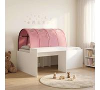 vidaXL Letto con Tunnel 3 pz Bianco e Rosa Legno ingegnerizzato