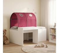 vidaXL Letto con Tunnel 4 pcs Rovere Artigianale e Rosso, Soluzioni moderne per la camera, letto rettangolare compatto, spazio sotto il letto, arredamento minimalista