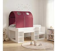 vidaXL Letto con Tunnel 3 pz Bianco e Rosso Legno ingegnerizzato
