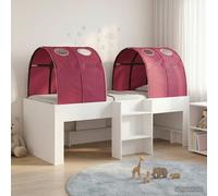 vidaXL Letto con Tunnel 4 pcs Bianco e Rosso Legno ingegnerizzato, Idee moderne per la camera, letto rettangolare chic, storage elegante, design minimalista, tocco scandinavo