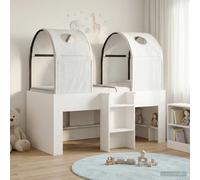 vidaXL Letto con Tunnel 3 pz Bianco Legno ingegnerizzato