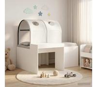 vidaXL Letto con Tunnel 4 pcs Rovere Artigianale e Bianco, Soluzioni moderne per la camera, letto rettangolare compatto, spazio sotto il letto, arredamento minimalista