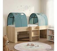vidaXL Letto con Tunnel 3 pz Rovere Sonoma e Azzurro