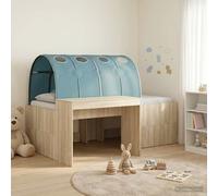 vidaXL Letto con Tunnel 3 pz Rovere Sonoma e Azzurro