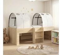 vidaXL Letto con Tunnel 3 pz Rovere Sonoma e Bianco