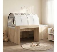 vidaXL Letto con Tunnel 3 pz Rovere Sonoma e Bianco