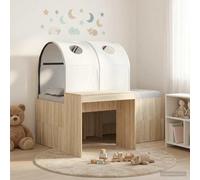 vidaXL Letto con Tunnel 3 pz Rovere Sonoma e Bianco