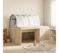vidaXL Letto con Tunnel 3 pz Rovere Sonoma e Nero