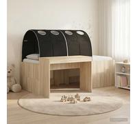 vidaXL Letto con Tunnel 3 pz Rovere Sonoma e Nero Legno ingegnerizzato
