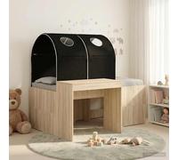vidaXL Letto con Tunnel 3 pz Rovere Sonoma e Nero Legno ingegnerizzato