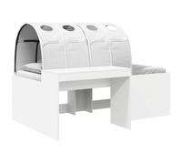 vidaXL Letto con Tunnel 4 pcs Rovere Artigianale e Bianco, Set moderno per camera, base letto rettangolare, spazio sotto il letto, mobili in legno, cornice contemporanea