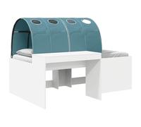 vidaXL Letto con Tunnel 4 pcs Rovere Artigianale e Blu Chiaro, Set moderno per camera, base letto rettangolare, spazio sotto il letto, mobili in legno, cornice contemporanea