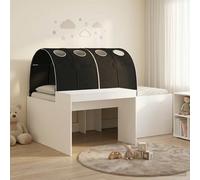vidaXL Letto con Tunnel 4 pcs Rovere Artigianale e Nero, Set moderno per camera, base letto rettangolare, spazio sotto il letto, mobili in legno, cornice contemporanea